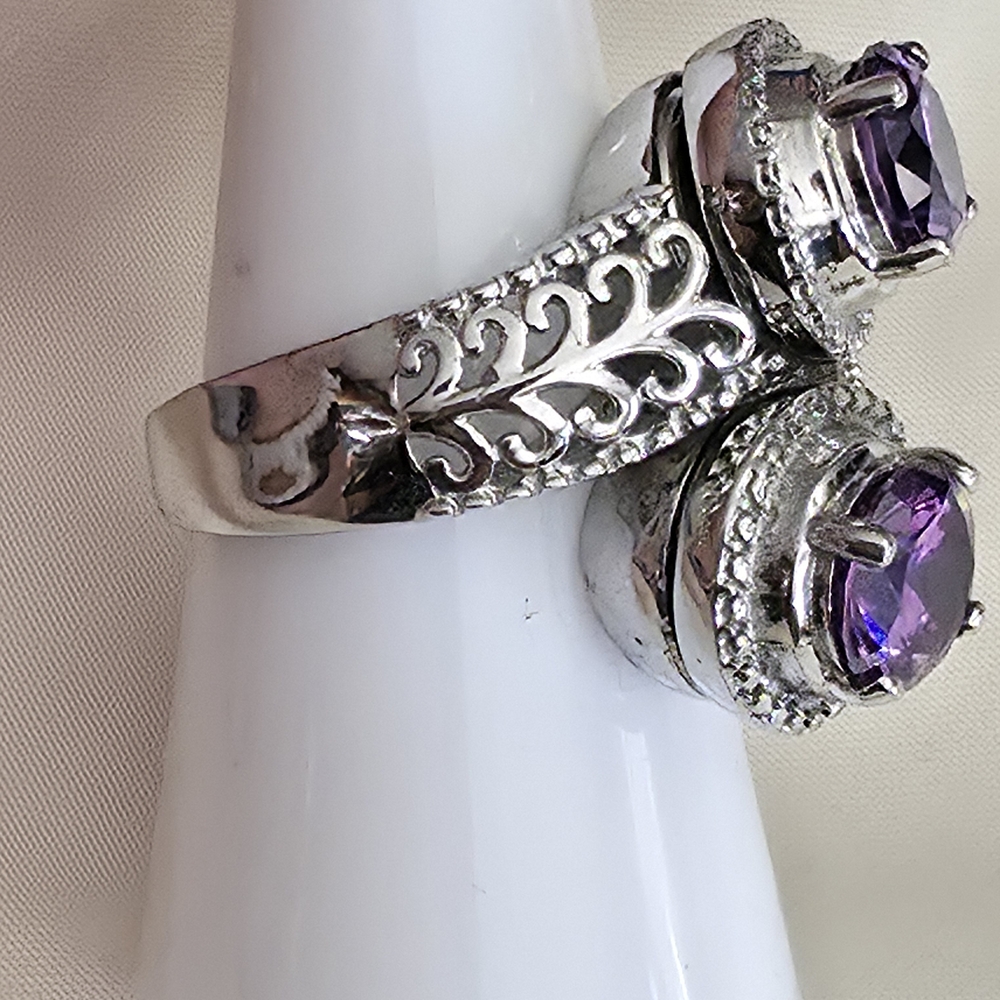 Multi Gemstone Interchangeable Stainless Steel Ri… - image 2